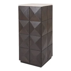 Richmond Interiors Zuil Claremont Eiken en travertin, 90cm hoog Bruin