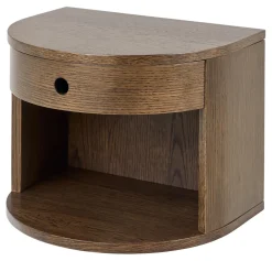 Discount Bendt Zwevend Halfrond Nachtkastje Seula Eikenfineer, Met 1 lade