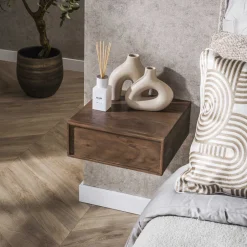 Sale LifestyleFurn Zwevend Nachtkastje Baila Acaciahout Massief acacia bruin