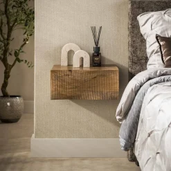 Outlet LifestyleFurn Zwevend Nachtkastje Dulse Mangohout, Met 1 lade