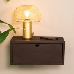 Hot LABEL51 Zwevend Nachtkastje Hover Mangohout Espresso