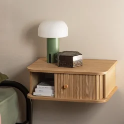 WOOOD Zwevend Nachtkastje Jena Populierenhout, 40 x 30cm Naturel