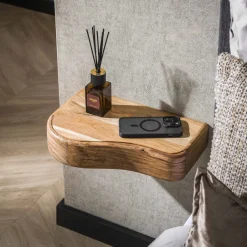 Online LifestyleFurn Zwevend Nachtkastje Nairoby Acaciahout, Set van 2 stuks Massief acacia naturel