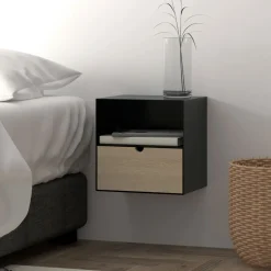 Sale Bendt Zwevend Nachtkastje Nonny, kleur zwart