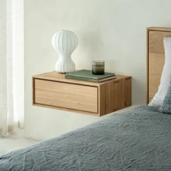 Best Ethnicraft Zwevend Nachtkastje Nordic Geolied Eikenhout, kleur Naturel