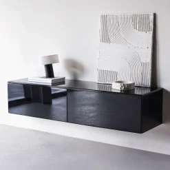 Outlet Nohr Zwevend TV-meubel Zeke 160cm, kleur Zwart